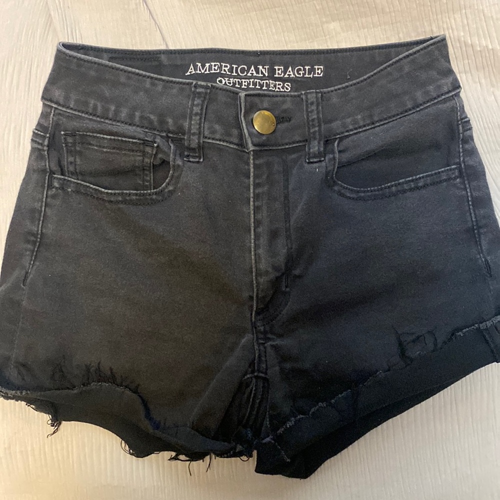 black jean shorts